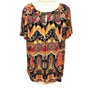 Colorful boat neck blouse Woman's 18/20 #1794